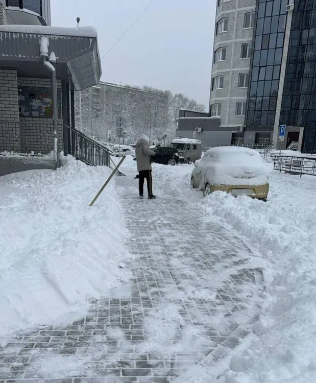 На уборку снега во дворах Благовещенска вышли 600 дворников