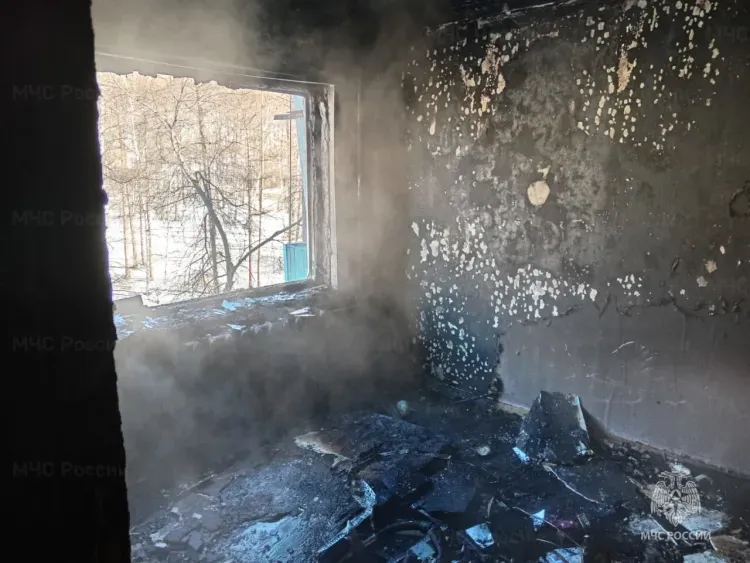 Эвакуацию из горящей квартиры провели в Зее