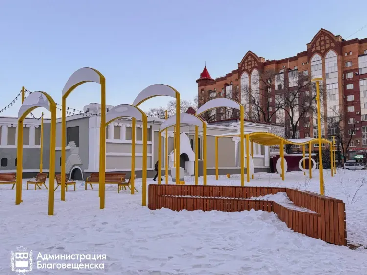 Четыре современных сквера создали в Благовещенске в 2025 году
