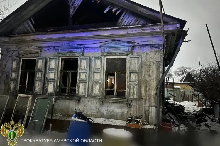 Пять человек погибли при пожаре в частном доме в Благовещенске