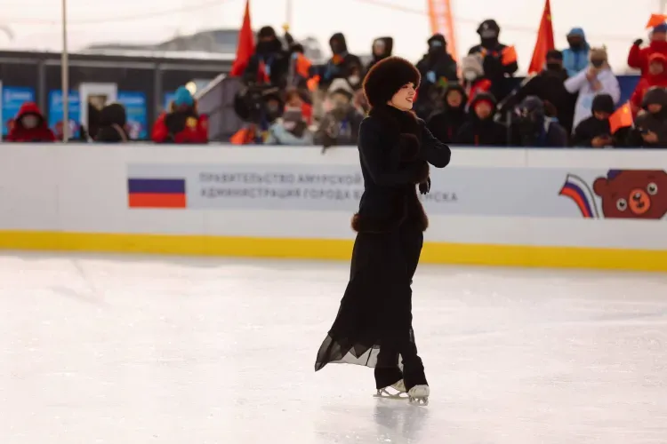 Фигуристка Евгения Медведева о выступлении на реке Амур: "Все чувства не описать"