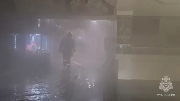 В Благовещенске на пожар в "Амурской ярмарке" выехали более 30 огнеборцев