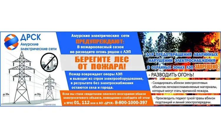 Амурские электрические сети подготовились к пожароопасному сезону