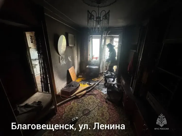 Телевизор загорелся в квартире в Благовещенске