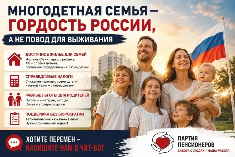 Партия пенсионеров - ЗА максимальную и безусловную поддержку семей с детьми