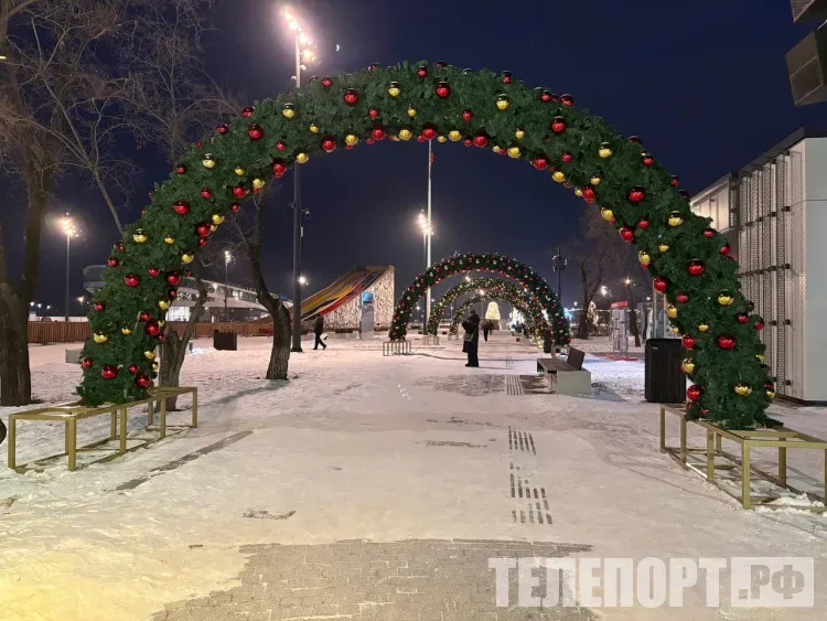 Новогодняя елка красуется на площади Ленина в Благовещенске